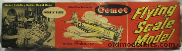Comet P-47D Thunderbolt 24 inch Wingspan Balsa Flying Model Airplane, Y3-129 plastic model kit